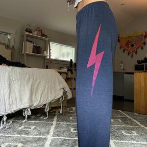 Aviator Nation Navy Lighting Bolt Sweatpants